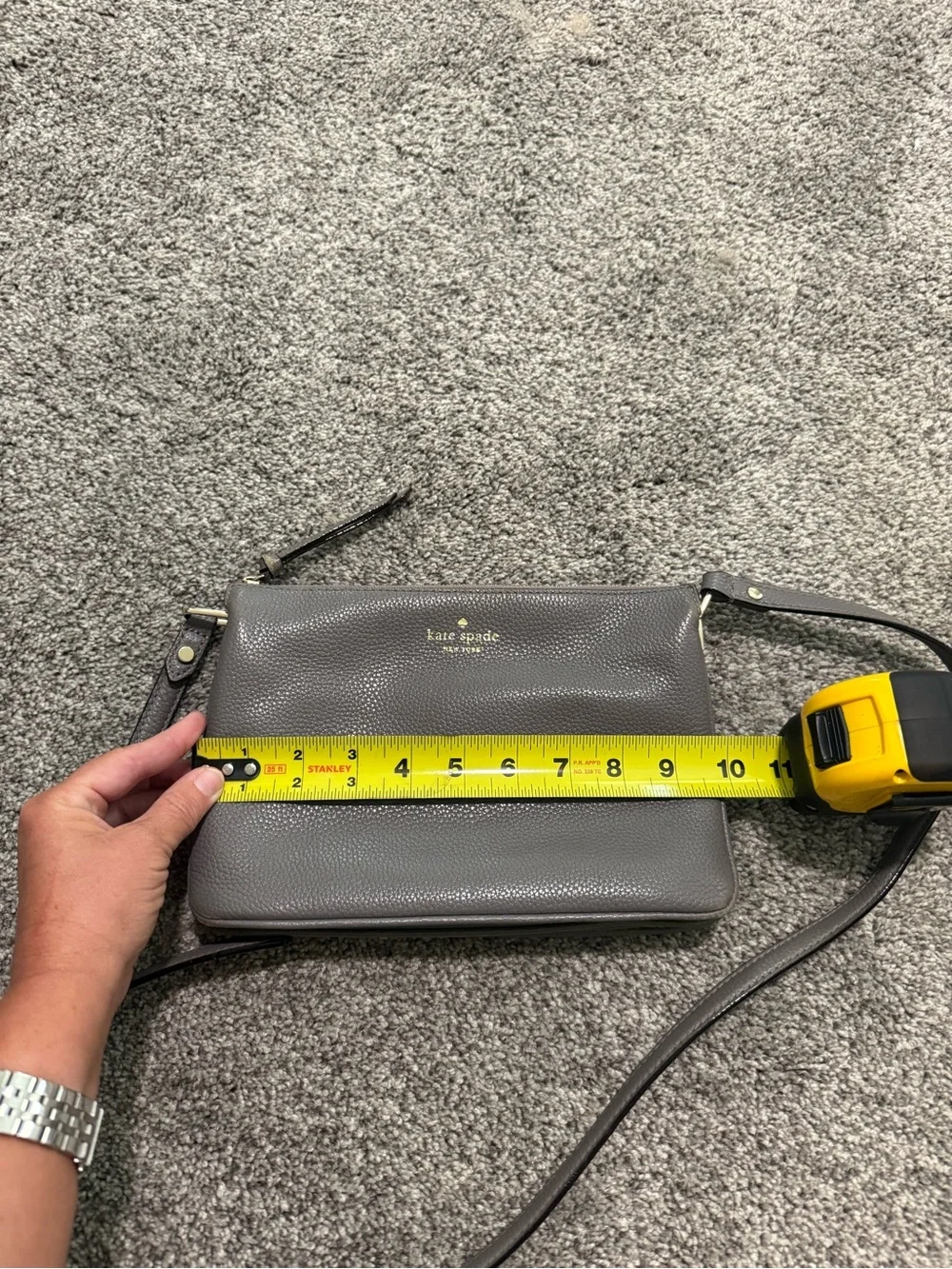 Kate Spade New York Pebbled Leather Crossbody Bag in Gray